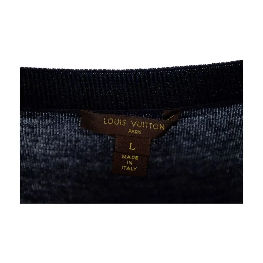 Louis Vuitton Navy Wool Dress with Sequin Details - '10s